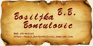Bosiljka Bontulović vizit kartica
